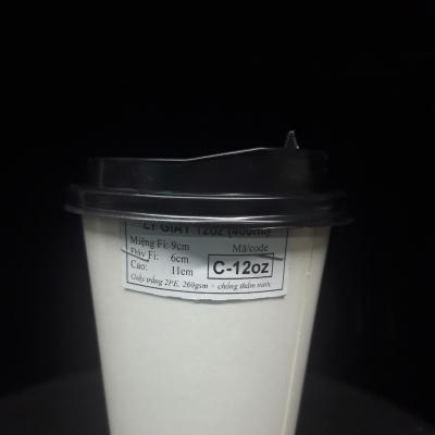 Ly Giấy 12oz 360–400ml Tráng PE – Ly Cafe, Trà Sữa Nóng Lạnh Take Away